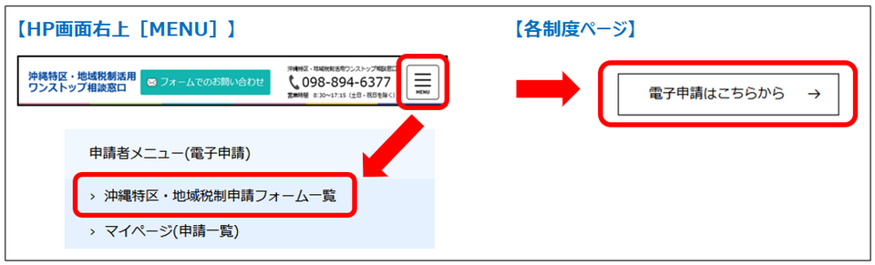 令和5年10月より沖縄特区・地域税制の各申請が電子化されました